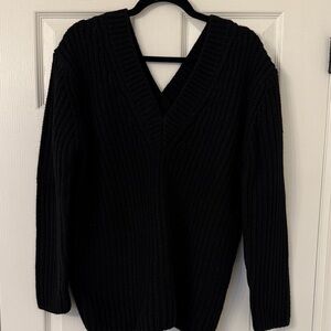 Zara Black V-Neck Sweater for Women